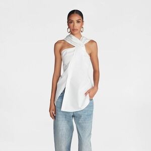 KBB by KAHLANA x Target S Small The Twist Neck Shirt White, Sleeveless Top, New!